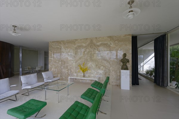 Interior view, living room, Villa Tugendhat (architect Ludwig Mies van der Rohe, UNESCO World