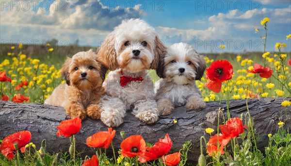 KI generated, animal, animals, mammal, mammals, Maltipoo (Canis lupus familiaris), dog, dogs,