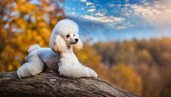 AI generated, animals, mammals, dog, domestic dogs (Canis lupus familiaris), white, white, autumn,