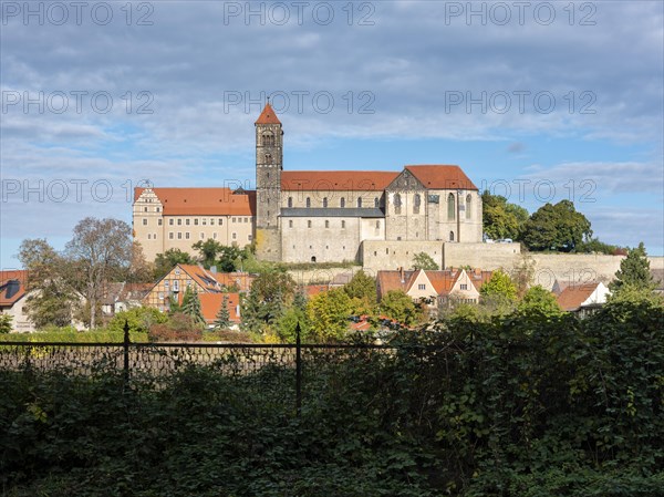 View of the Schlossberg with St Servatius collegiate church and Renaissance castle, UNESCO World