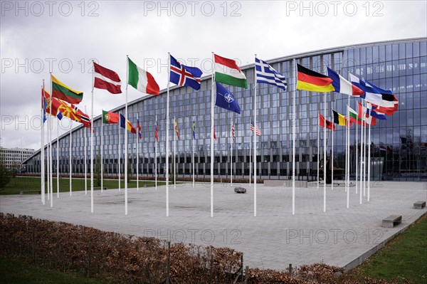 Symbolic image at the meeting of NATO foreign ministers. Brussels, 03.04.2024. Photographed on