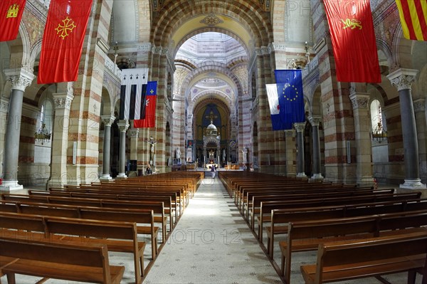 Marseille Cathedral or Cathedrale Sainte-Marie-Majeure de Marseille, 1852-1896, Marseille, Long