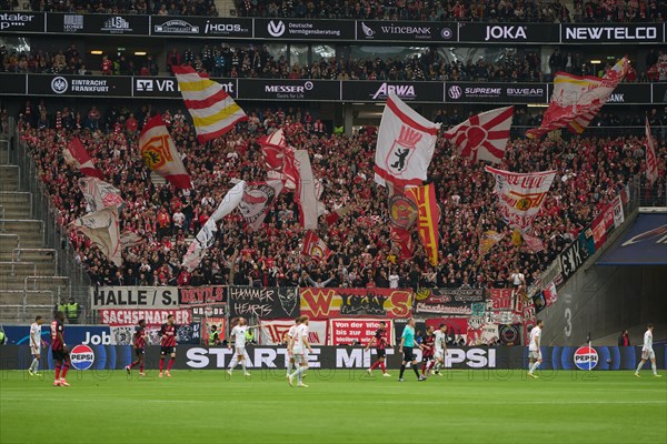 Bundesliga Eintracht Frankfurt-Union Berlin at Deutsche Bank Park in Frankfurt. Berlin's fans.