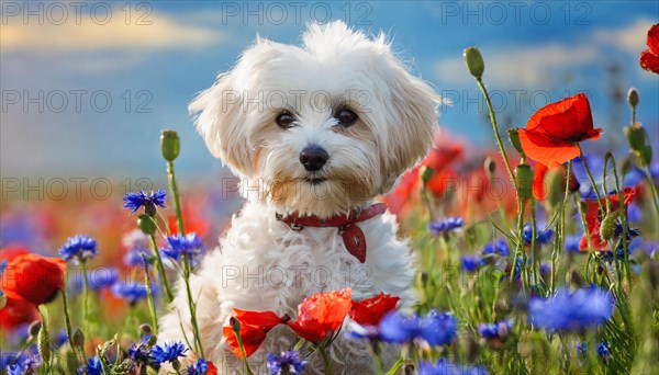 KI generated, animal, animals, mammal, mammals, Maltipoo (Canis lupus familiaris), dog, dogs,