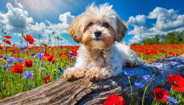 KI generated, animal, animals, mammal, mammals, Maltipoo (Canis lupus familiaris), dog, dogs,