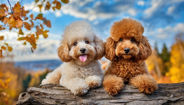 AI generated, animals, mammals, dog, domestic dogs (Canis lupus familiaris), two animals,