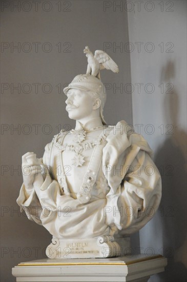 Langenburg Castle, marble bust of Wilhelm I in uniform with an eagle on his shoulder, Langenburg