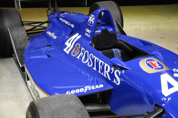 Deutsches Automuseum Langenburg, A blue Formula 1 car with Porsche and Foster's advertising in an