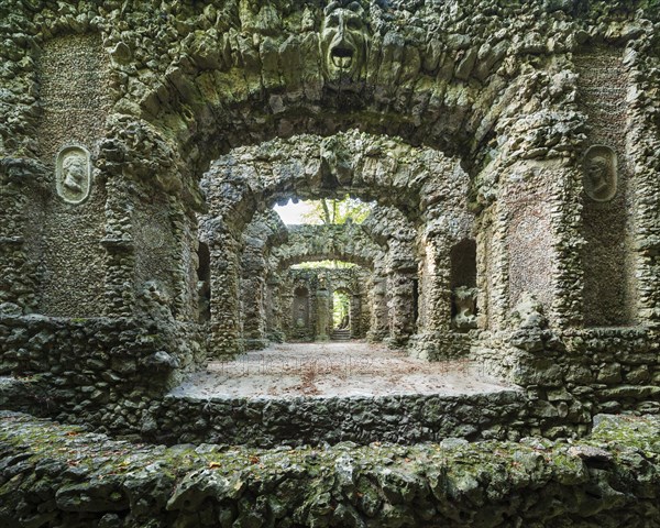 Ruin theatre in the Sanspareil rock garden, Franconian Switzerland-Veldensteiner Forst nature park