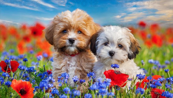 KI generated, animal, animals, mammal, mammals, Maltipoo (Canis lupus familiaris), dog, dogs,