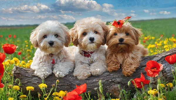 KI generated, animal, animals, mammal, mammals, Maltipoo (Canis lupus familiaris), dog, dogs,