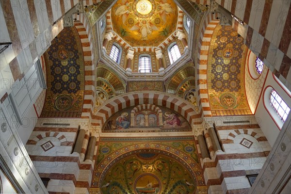 Interior view, Marseille Cathedral or Cathedrale Sainte-Marie-Majeure de Marseille, 1852-1896,