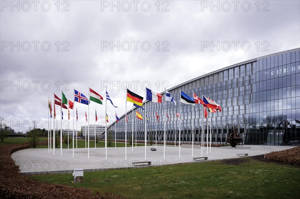 Symbolic image at the meeting of NATO foreign ministers. Brussels, 03.04.2024. Photographed on