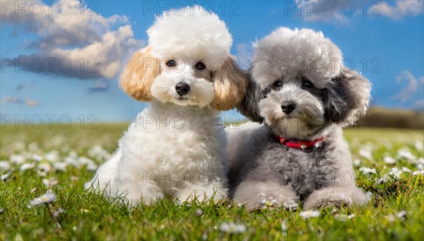 AI generated, animals, mammals, dog, domestic dogs (Canis lupus familiaris), two animals, white,