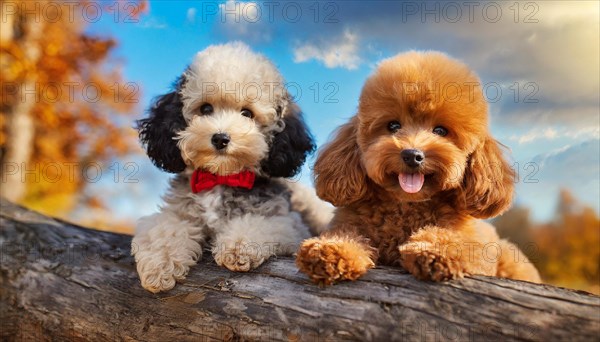 AI generated, animals, mammals, dog, domestic dogs (Canis lupus familiaris), two animals,