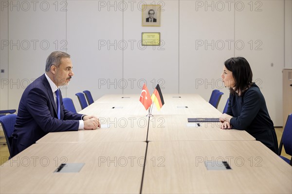 (R-L) Annalena Baerbock, Federal Minister for Foreign Affairs, meets Hakan Fidan, Minister for
