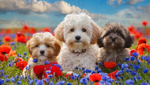KI generated, animal, animals, mammal, mammals, Maltipoo (Canis lupus familiaris), dog, dogs,