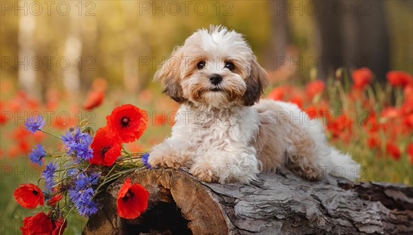 KI generated, animal, animals, mammal, mammals, Maltipoo (Canis lupus familiaris), dog, dogs,
