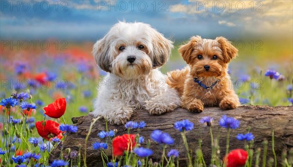KI generated, animal, animals, mammal, mammals, Maltipoo (Canis lupus familiaris), dog, dogs,
