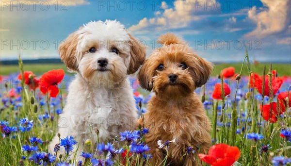 KI generated, animal, animals, mammal, mammals, Maltipoo (Canis lupus familiaris), dog, dogs,