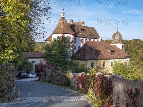 Egloffstein Castle above the Trubach Valley in autumn, Egloffstein, Upper Franconia, Franconian