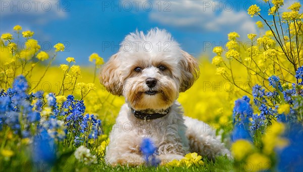 KI generated, animal, animals, mammal, mammals, Maltipoo (Canis lupus familiaris), dog, dogs,