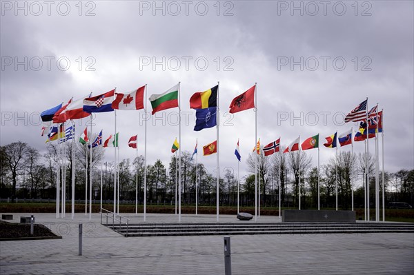 Symbolic image at the meeting of NATO foreign ministers. Brussels, 03.04.2024. Photographed on