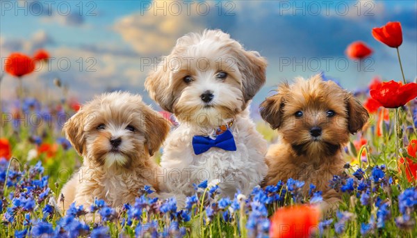 KI generated, animal, animals, mammal, mammals, Maltipoo (Canis lupus familiaris), dog, dogs,