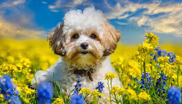 KI generated, animal, animals, mammal, mammals, Maltipoo (Canis lupus familiaris), dog, dogs,
