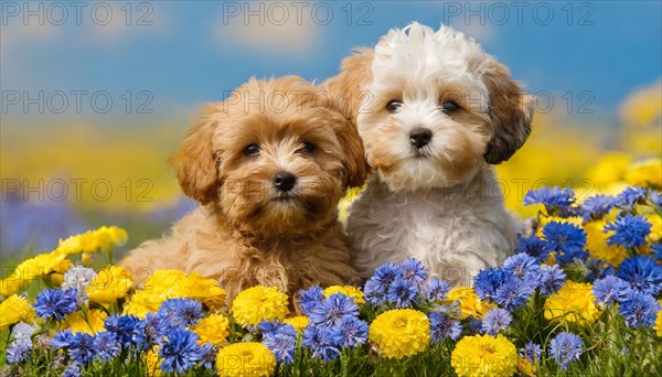 KI generated, animal, animals, mammal, mammals, Maltipoo (Canis lupus familiaris), dog, dogs,