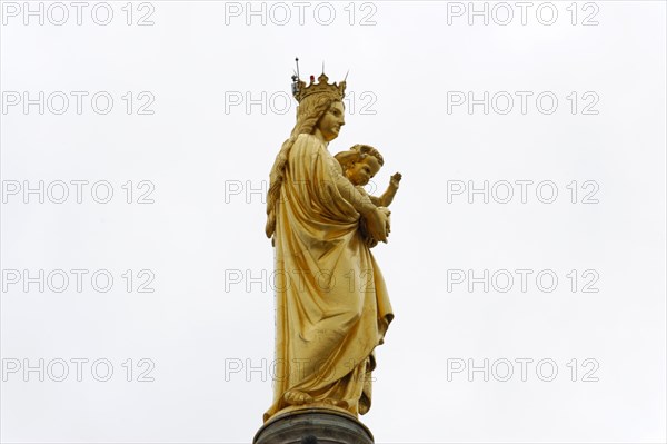 Madonna, Church of Notre-Dame de la Garde, Marseille, A golden statue of Mary with the child Jesus