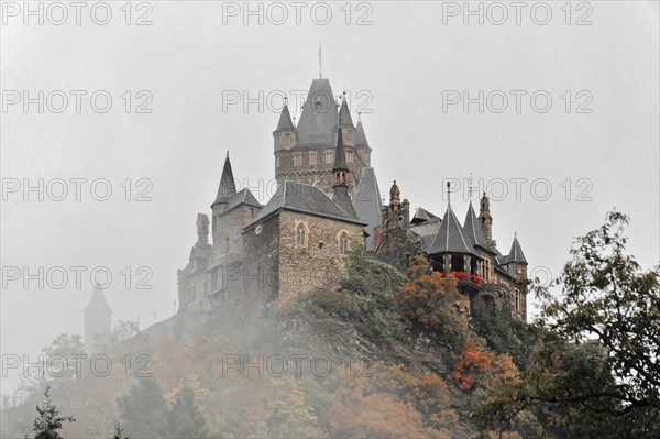 Eltz Castle in the Elz valley, hilltop castle from the 12th century, Wierschem, Eifel, medieval