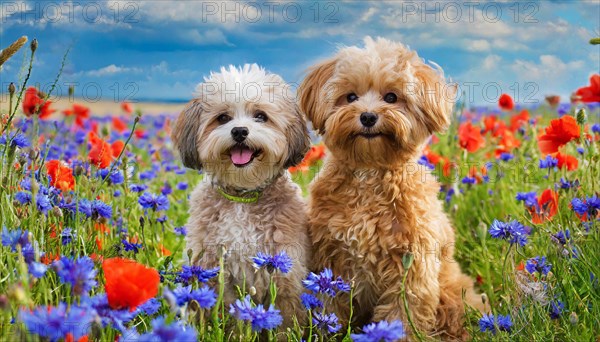 KI generated, animal, animals, mammal, mammals, Maltipoo (Canis lupus familiaris), dog, dogs,