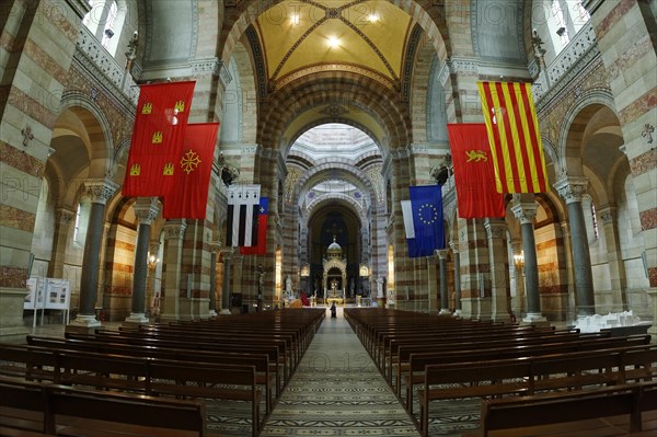 Marseille Cathedral or Cathedrale Sainte-Marie-Majeure de Marseille, 1852-1896, Marseille, View