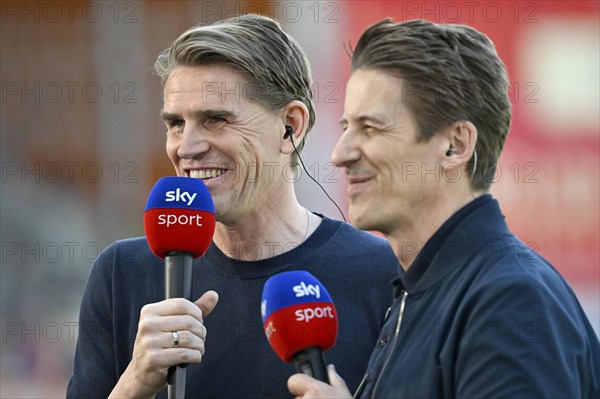 Sports Director Christoph Freund FC Bayern Munich FCB portrait, in interview microphone microphone