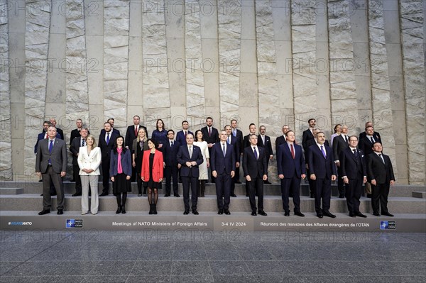 Family photo at the meeting of NATO foreign ministers. Brussels, 03.04.2024. Photographed on behalf
