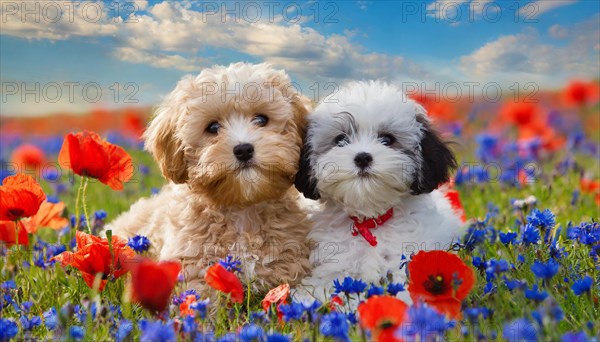 KI generated, animal, animals, mammal, mammals, Maltipoo (Canis lupus familiaris), dog, dogs,