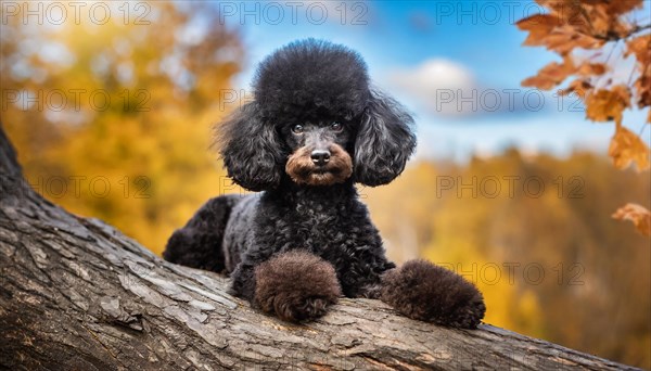 KI generated, animals, mammals, dog, domestic dogs (Canis lupus familiaris), black, black,