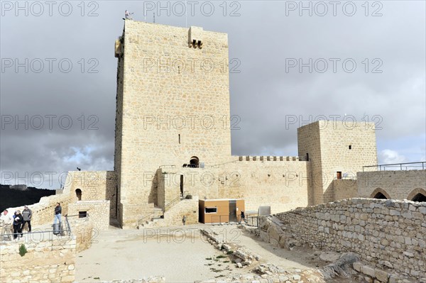 Castillo de Santa Catalina, gothic castle in Jaen, Jaen province, view of a medieval castle with