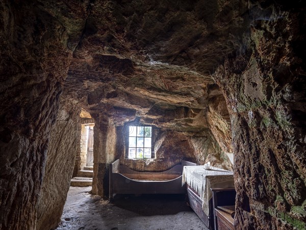 Cave dwelling on the Schaeferberg in Langenstein, Harz foreland, Halberstadt, Saxony-Anhalt,