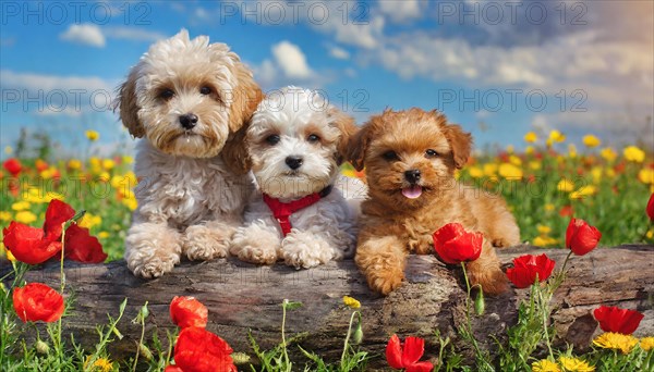 KI generated, animal, animals, mammal, mammals, Maltipoo (Canis lupus familiaris), dog, dogs,