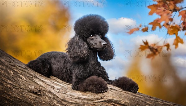 KI generated, animals, mammals, dog, domestic dogs (Canis lupus familiaris), black, black,