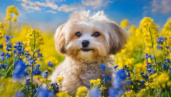 KI generated, animal, animals, mammal, mammals, Maltipoo (Canis lupus familiaris), dog, dogs,