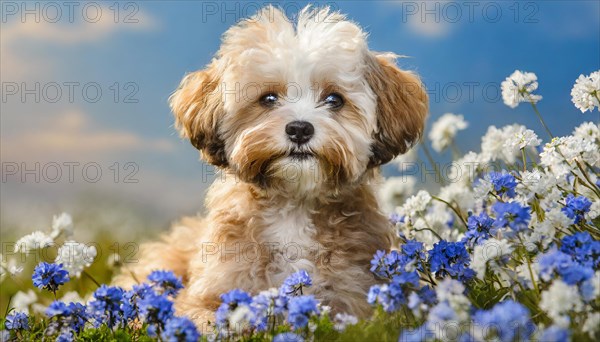 KI generated, animal, animals, mammal, mammals, Maltipoo (Canis lupus familiaris), dog, dogs,