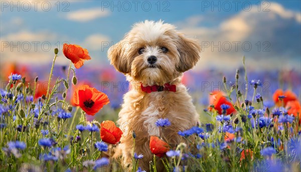 KI generated, animal, animals, mammal, mammals, Maltipoo (Canis lupus familiaris), dog, dogs,