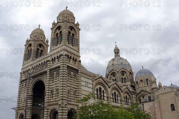 Marseille Cathedral or Cathedrale Sainte-Marie-Majeure de Marseille, 1852-1896, Marseille, Front