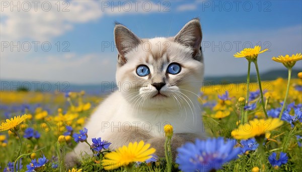 KI generated, animal, animals, mammal, mammals, cat, felidae (Felis catus), a kitten resting in a