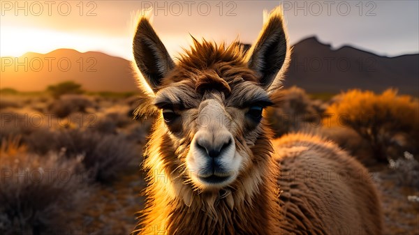 Bactrian camel with thick fur standing resilient against gobi deserts extreme temperature, AI