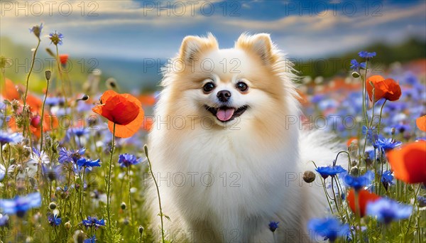 KI generated, animal, animals, mammal, mammals, one, single animal, dwarf spitz, Spitz, (Canis