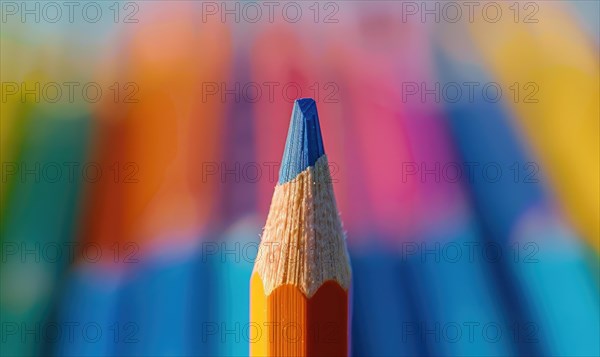 Close-up of a set of colored pencils AI generated